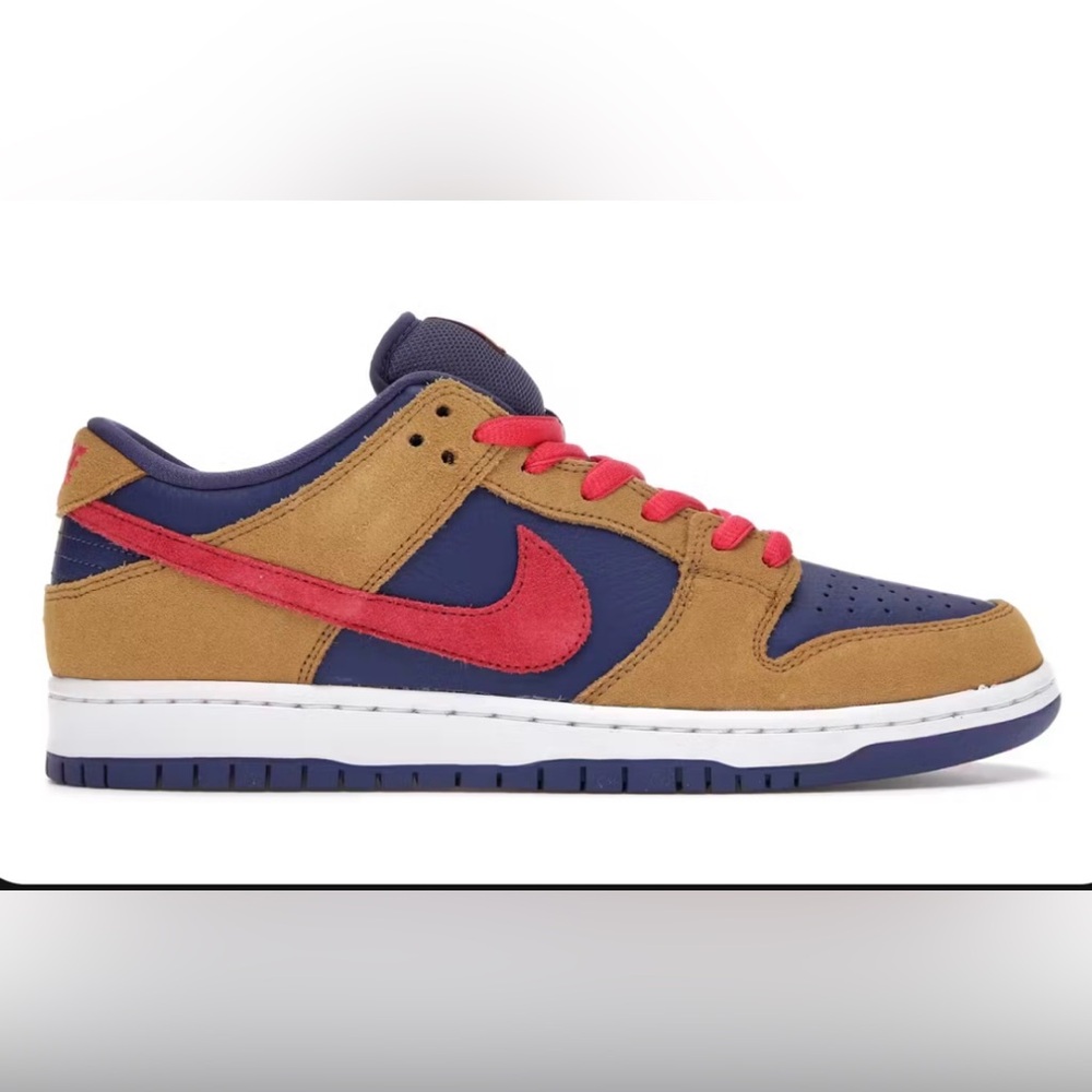 Nike SB Dunk Low Pro Wheat Purple Reverse Papa Bear Red M7 New Without‎ Box